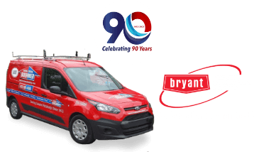 A Boehmer Service Van - Celebrating 90 Years - Bryant, satisfaction Guaranteed